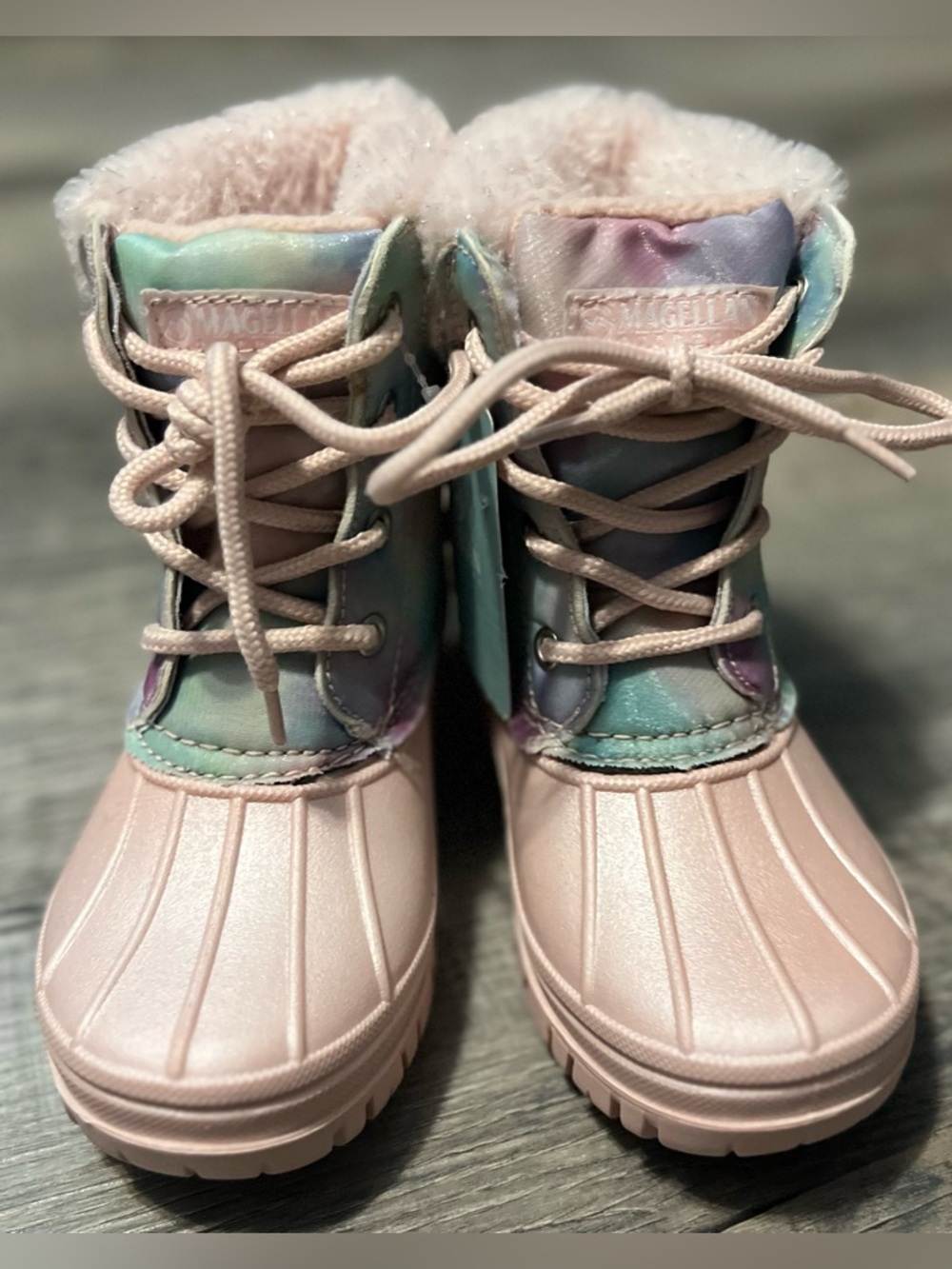 Magellan Outdoors Kids Pink Pastel Tie-Dye Winter Boots